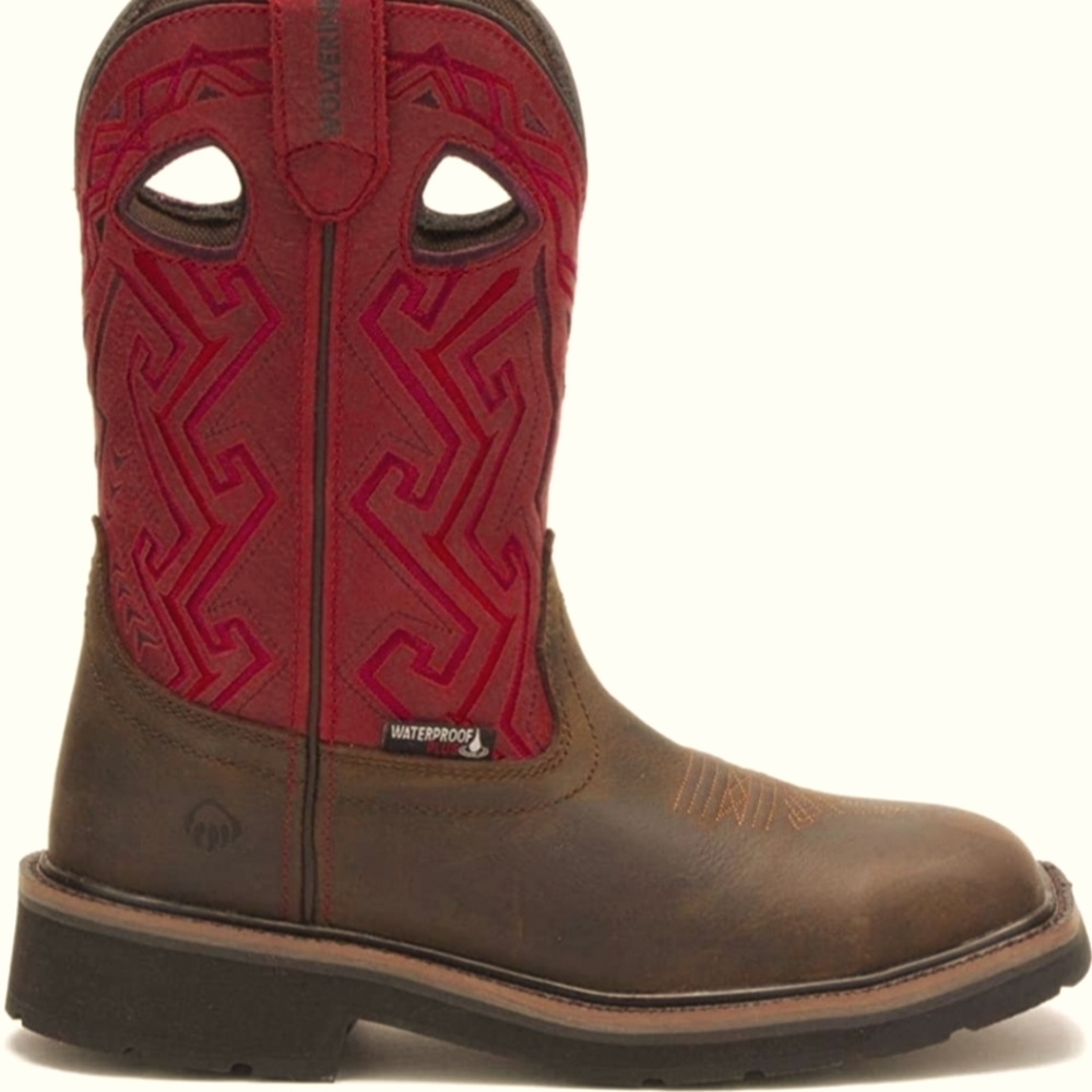 Women's size 7.5 Wolverine Rancher Aztec boots Red and Brown